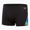 Pánské plavecké boxerky Speedo Allover Digital V-Cut Aquashort black/true cobalt