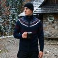 Pánský svetr Woolcano SWT1093 Granatrowy/Kremowy 11