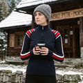 Dámský svetr Woolcano SWT1094 Czarny/Kremowy/ Czerwony 10