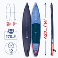 Sada paddleboard SUP nafukovací AQUASTIC Touring Pro 14'0" tmavě modrá 24