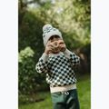 Dětská zimní čepice KID STORY  Merino green chessboard 5