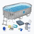 Bazén s kovovou konstrukcí  Bestway Power Steel Swim Vista Series Oval Pool Set 427x250 cm šedý
