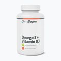 Kyseliny tukové + vitamín D3 doplněk stravy GymBeam Omega 3 + D3 90 kapslí
