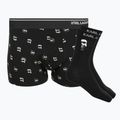 Sada pánských boxerek + ponožek KARL LAGERFELD Ikon Trunk aop karl dot black