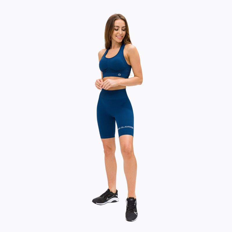 Dámské tréninkové šortky Gym Glamour Bikery push up modré 317 4