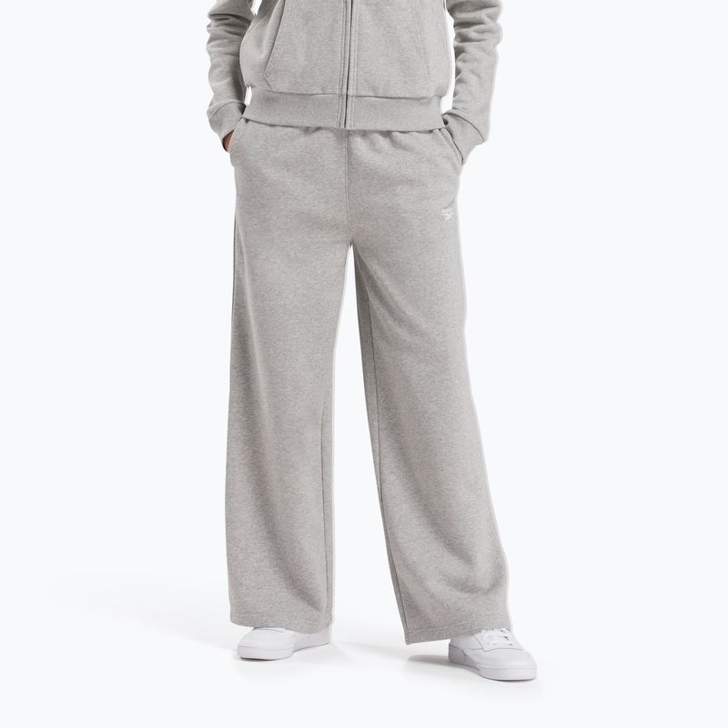 Dámské tepláky Reebok Identity Small Logo Fleece WIde Leg medium grey heather