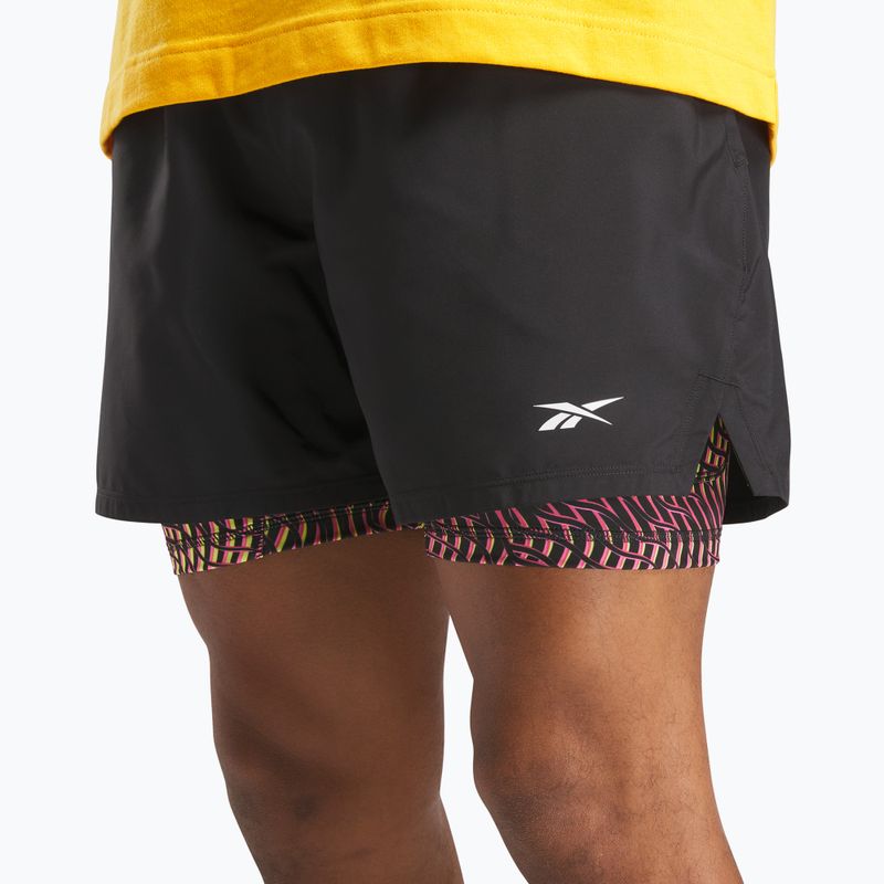 Šortky Reebok Athlete Hype 2-IN-1 black/electric yellow 4