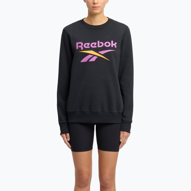 Dámská mikina Reebok Identity Big Logo Fleece Crew black/purple rave/electric amber