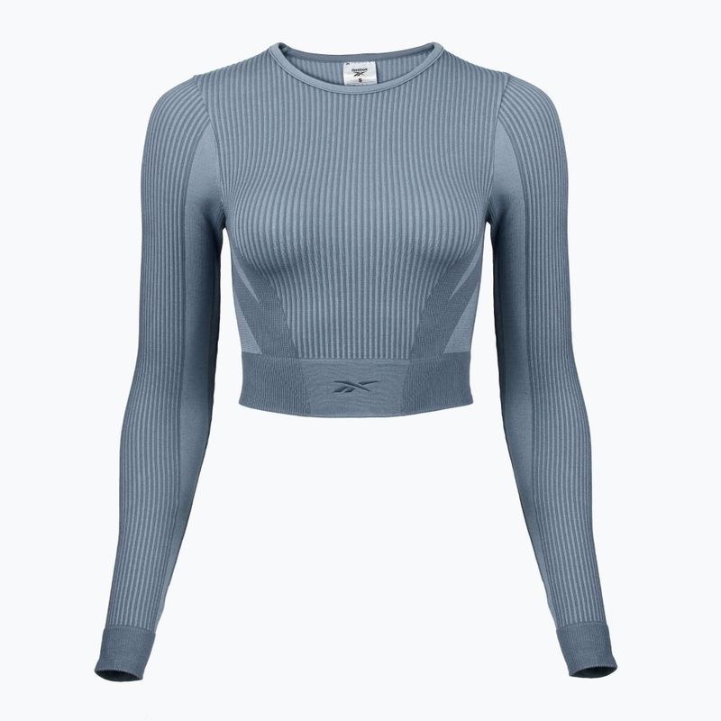 Dámské fitness tričko longsleeve Reebok RBK Lab Seamless Crop upgrade blue