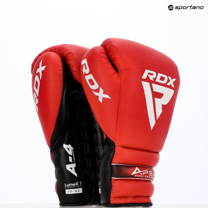 Boxerské rukavice RDX Apex Lace Up Training Sparring Boxing red 12