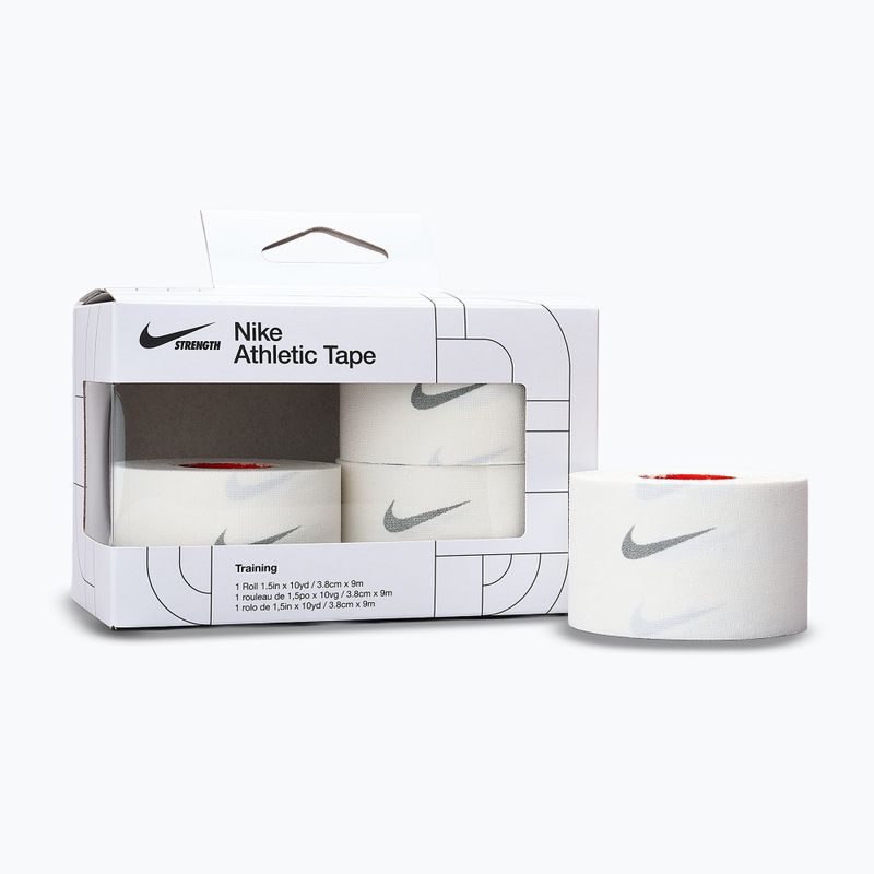 Elastický kohezivní obvaz Nike Strenght Athletic Tape 4 ks. bílá/šedá 2