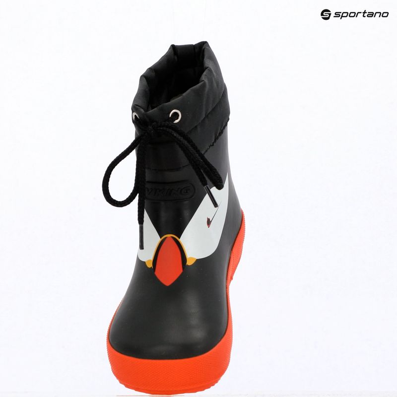 Dětské gumové boty Viking Footwear Alv Barefoot Paw Print černé 17