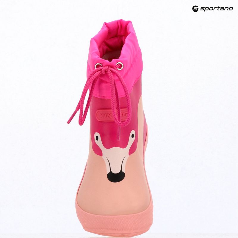 Dětské gumové boty Viking Footwear Alv Barefoot Paw Print světle růžová/magenta 17