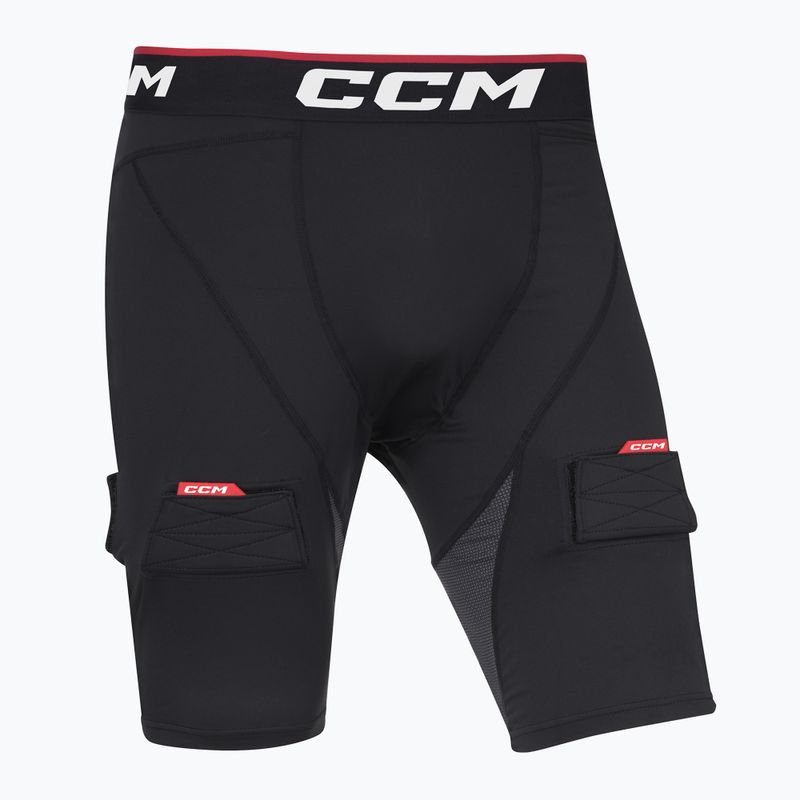 Pánské hokejové šortky CCM Ribano Compresion SR s kšandami černé