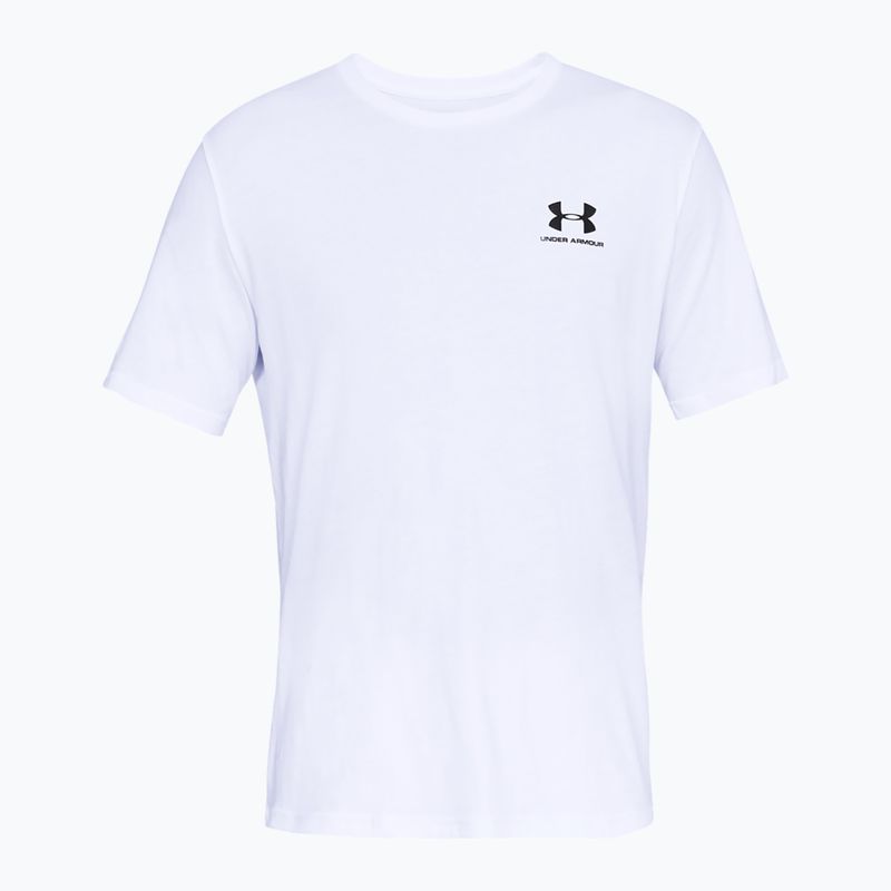 Pánské tréninkové tričko Under Armour Sportstyle Left Chest SS white/black 8
