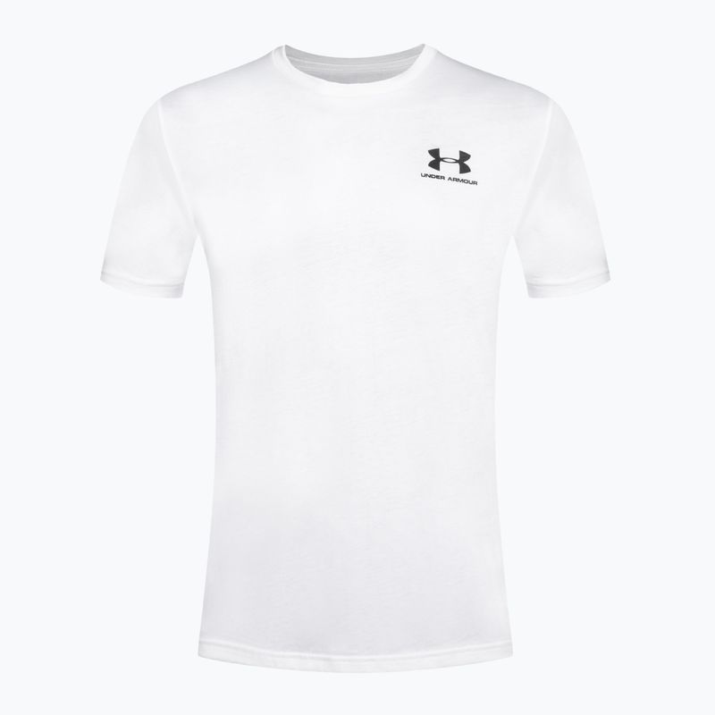 Pánské tréninkové tričko Under Armour Sportstyle Left Chest SS white/black 4