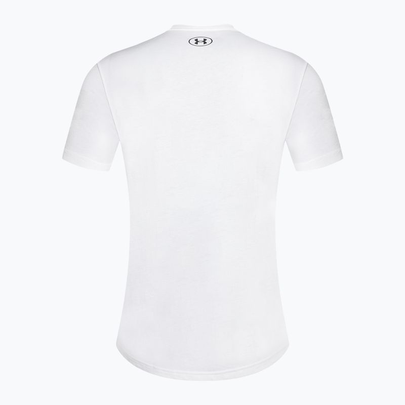 Pánské tréninkové tričko Under Armour Sportstyle Left Chest SS white/black 5