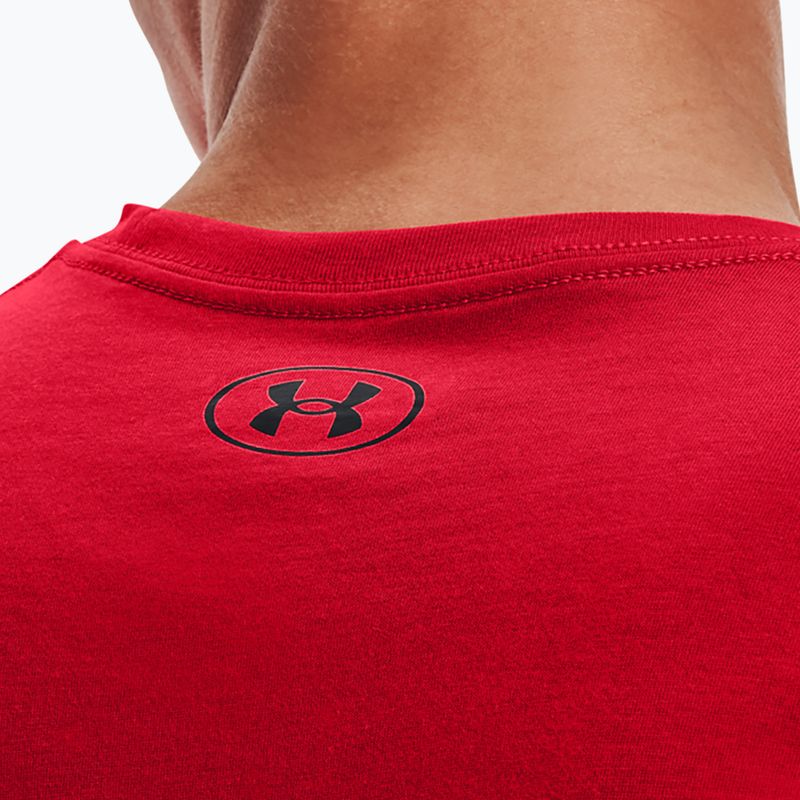 Pánské tréninkové tričko Under Armour Sportstyle Left Chest SS červené/černé 3