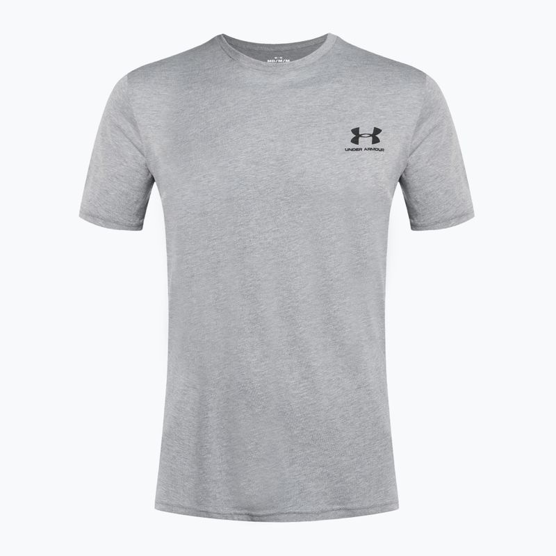 Pánské tréninkové tričko Under Armour Sportstyle Left Chest SS steel light heather/black 4