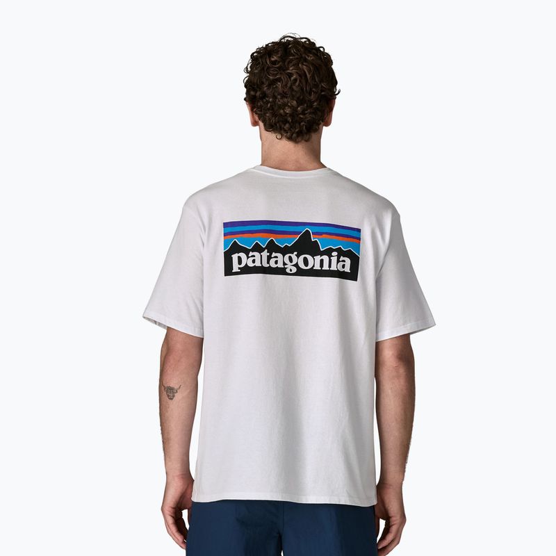 Pánské trekingové tričko Patagonia P-6 Logo Responsibili-Tee white 2
