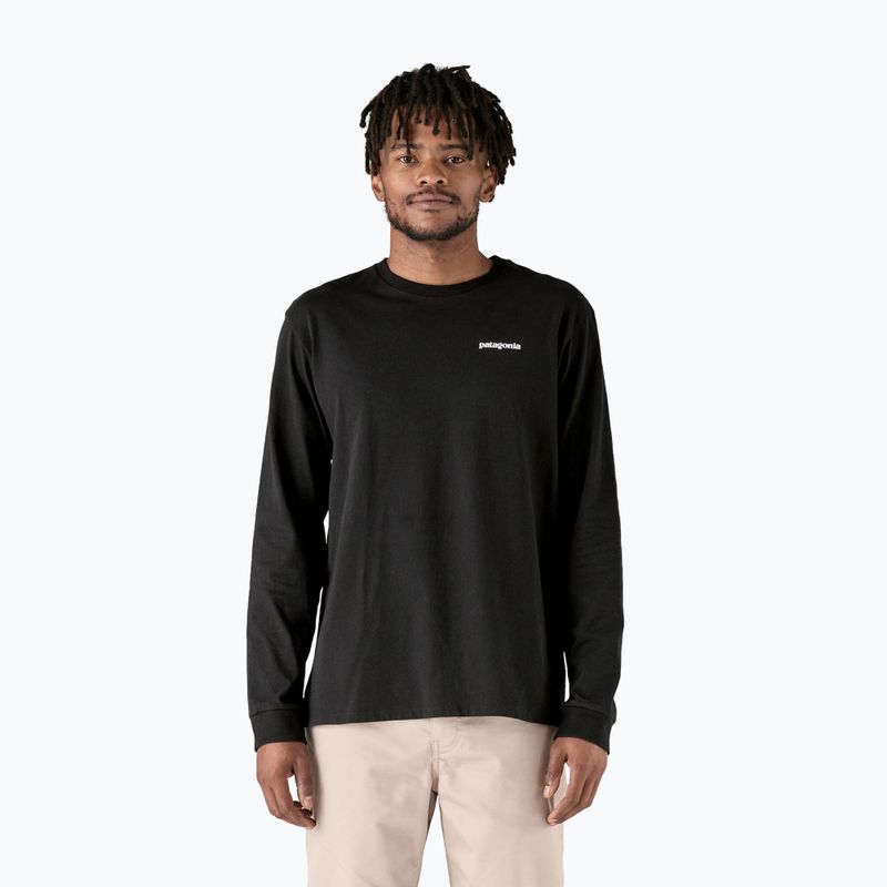 Pánské trekové tričko longsleeve Patagonia P-6 Logo Responsibili black