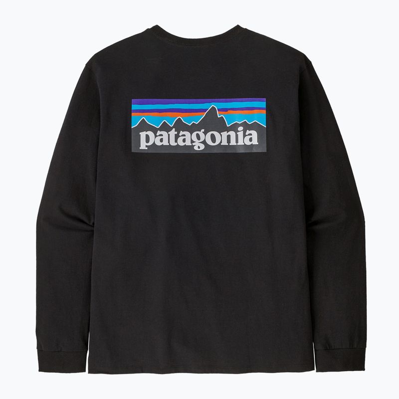 Pánské trekové tričko longsleeve Patagonia P-6 Logo Responsibili black 6