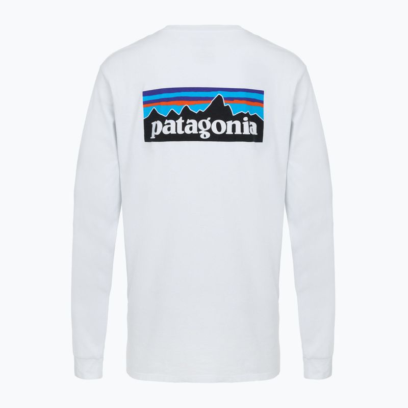 Pánské tričko Patagonia P-6 Logo Responsibili Longsleeve white 4