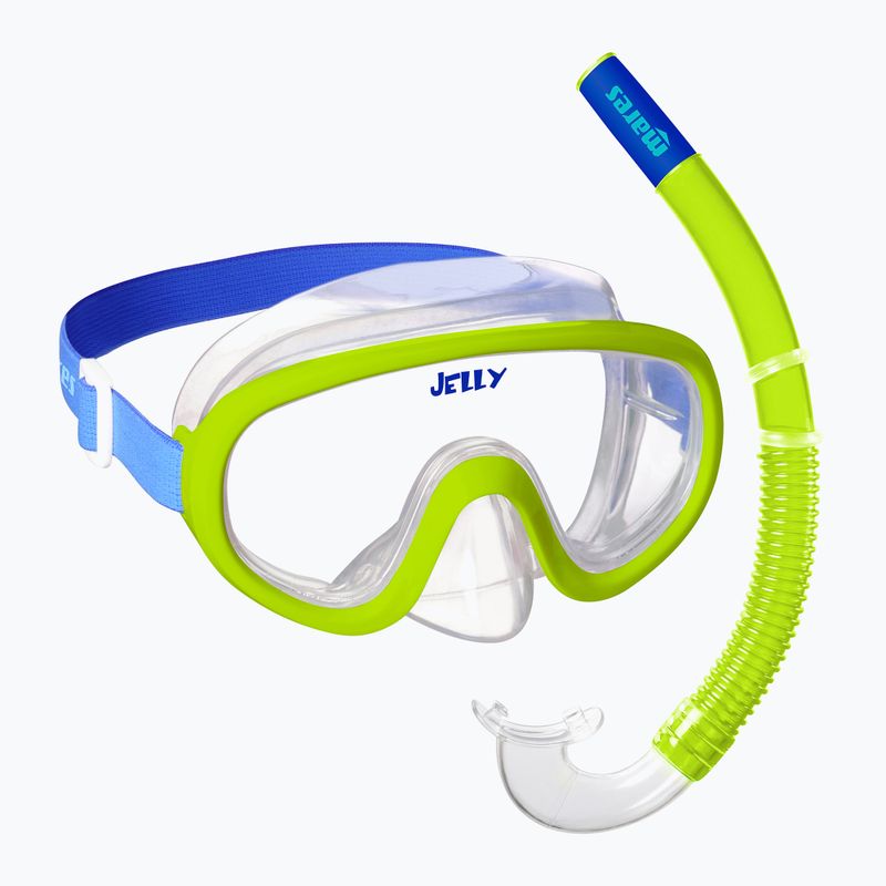 Dětská šnorchlovací sada Mares Combo Jelly lime/blue/clear