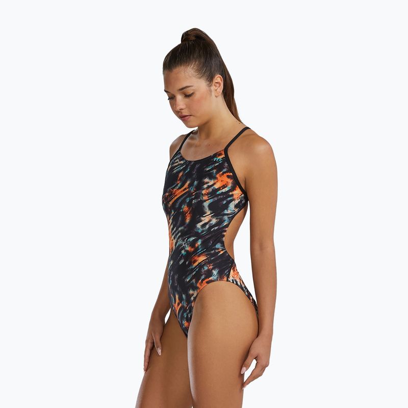 Dámské jednodílné plavky Tyr Durafast Elite Validus Cutoutfit orange/aqua/black 3