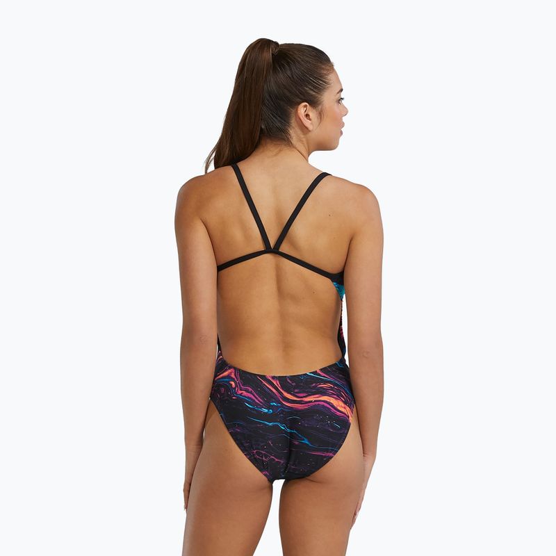 Dámské jednodílné plavky Tyr Durafast Elite Magmata Cutoutfit gold/multi/rainbow 2