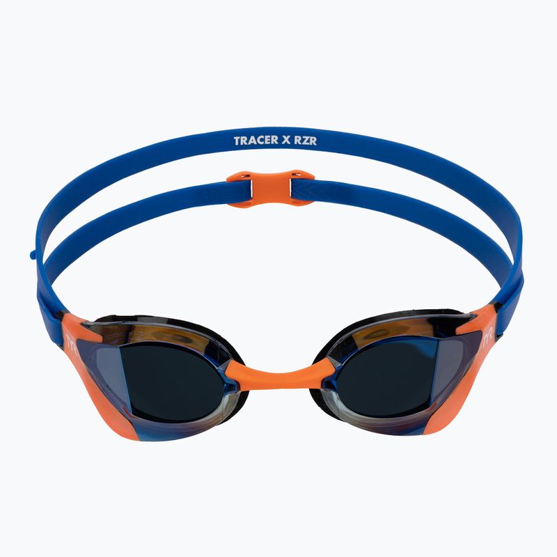 Plavecké brýle TYR Tracer-X RZR Mirrored blue/orange 2
