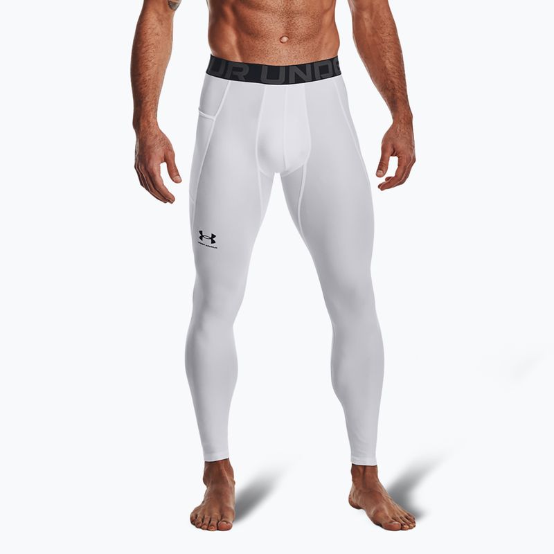 Pánské fitness legíny Under Armour HeatGear white/black