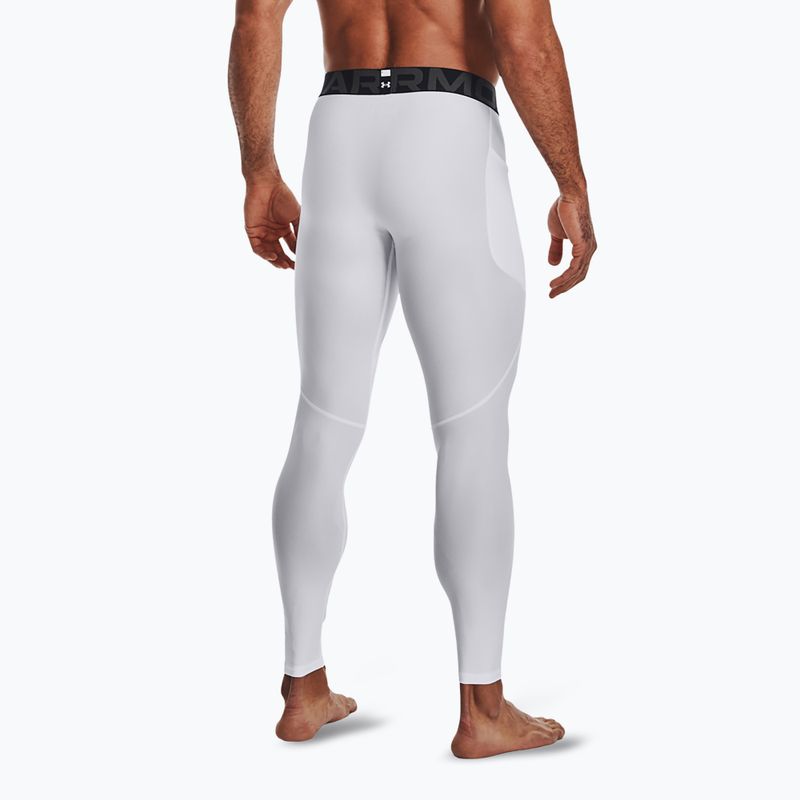 Pánské fitness legíny Under Armour HeatGear white/black 3