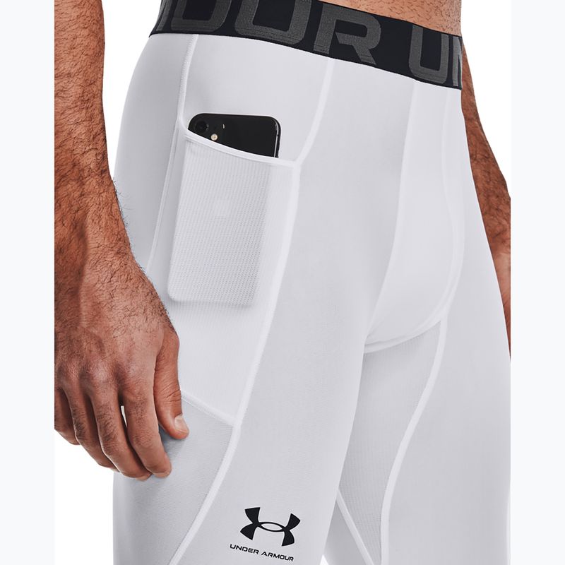 Pánské fitness legíny Under Armour HeatGear white/black 5