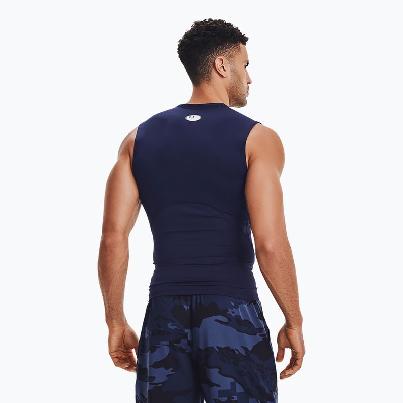 Pánské tréninkové tílko Under Armour Heat Gear Armour Comp Tank midnight navy/white 3