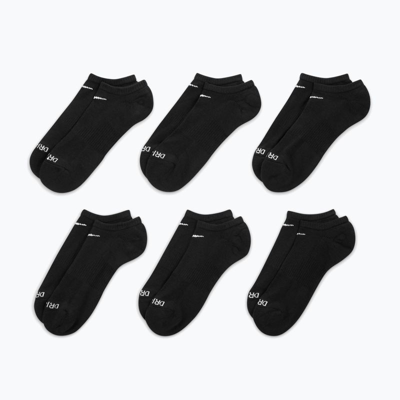 Pánské ponožky Nike Everyday Plus Cushioned No Show 6 párů black/white 8