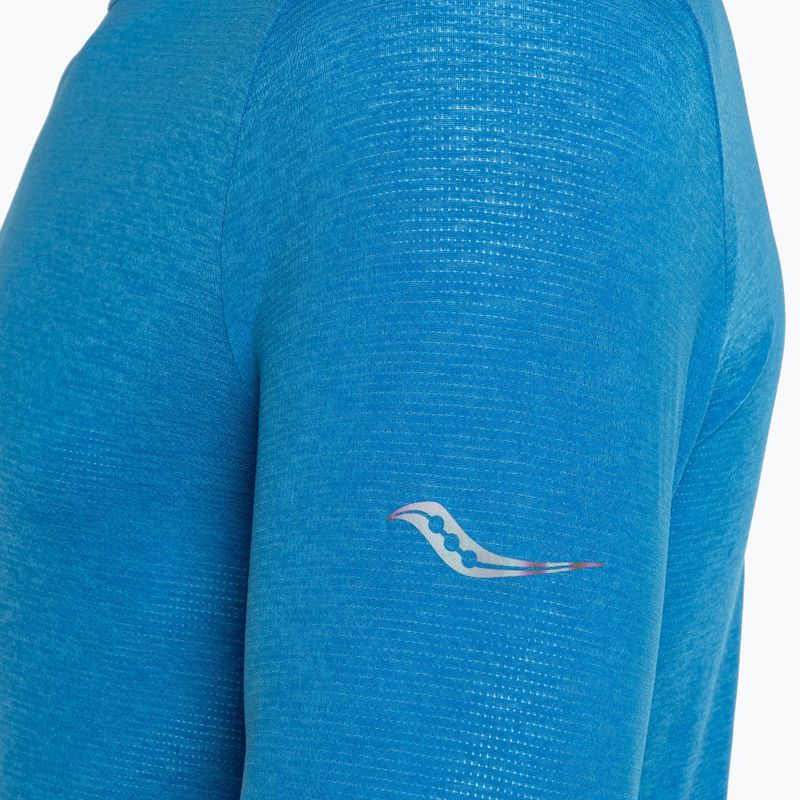 Pánské běžecké tričko Longsleeve Saucony Stop tričko watch cobalt heather 4
