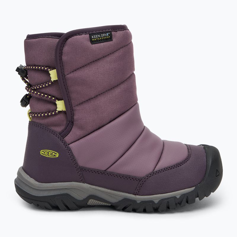 Dětské sněhule KEEN Puffrider WP black plum/daiquiri green 2