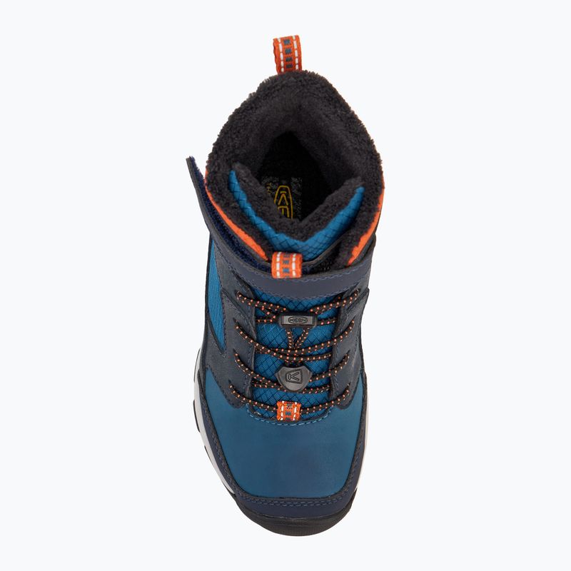 Dětské sněhule KEEN Skua Winter WP sky captain/gold flame 5