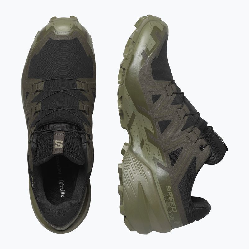 Pánské běžecké boty Salomon Speedcross 6 GTX black/peat/deep lichen green 8