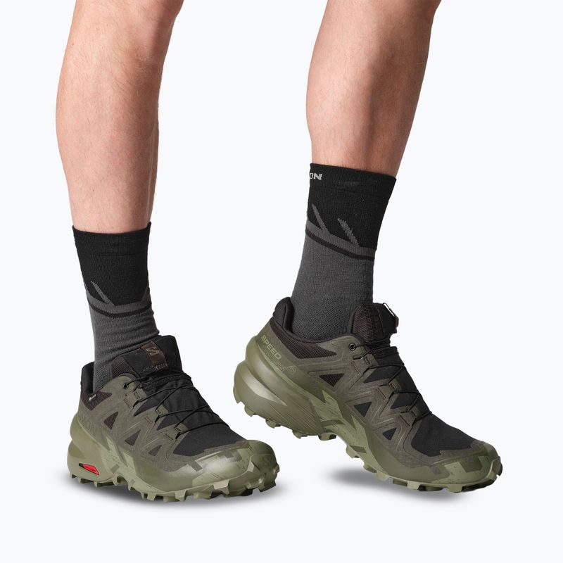 Pánské běžecké boty Salomon Speedcross 6 GTX black/peat/deep lichen green 9