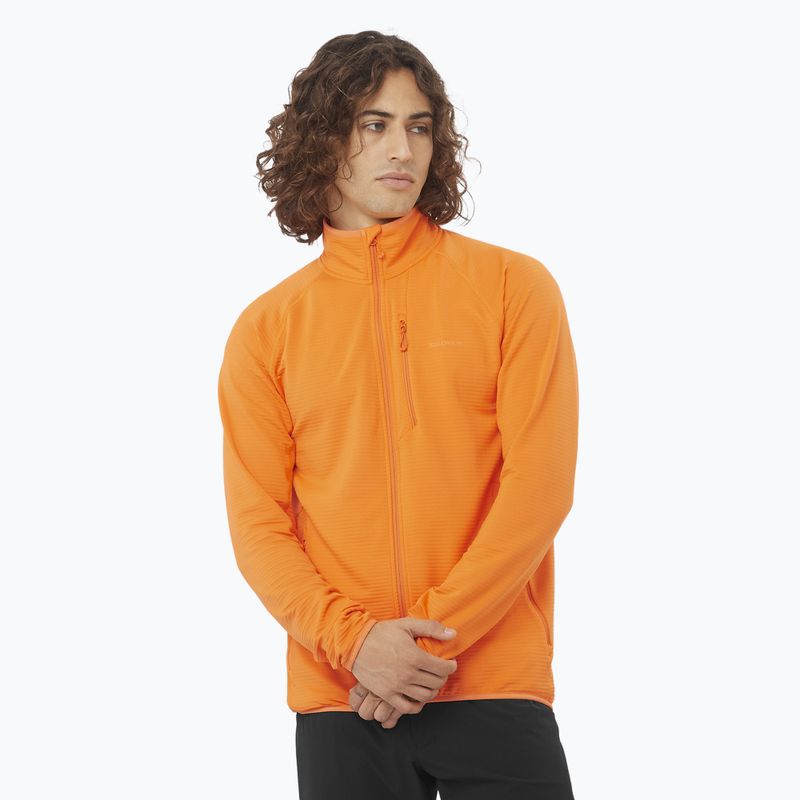 Pánská trekingová mikina Salomon Lightwarm Full Zip turmeric