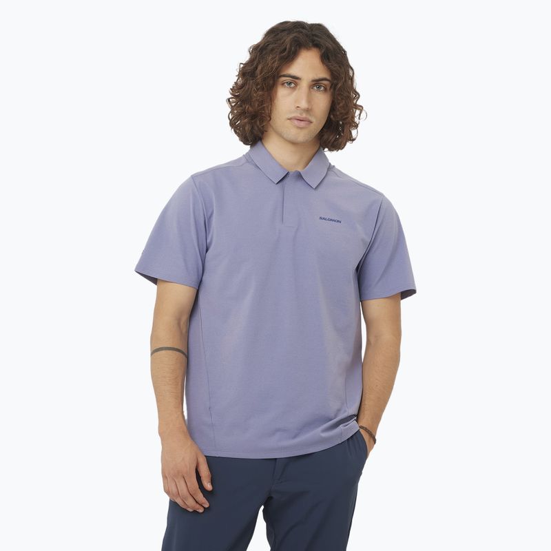 Pánské tričko Salomon Trackline Polo blue granite