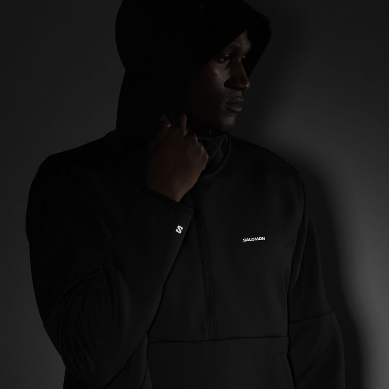 Pánská mikina Salomon SHAKEout Half Zip Hooded deep black 5