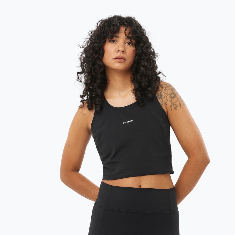 Dámské běžecké tričko Salomon SHAKEout Bliss Tanklette deep black