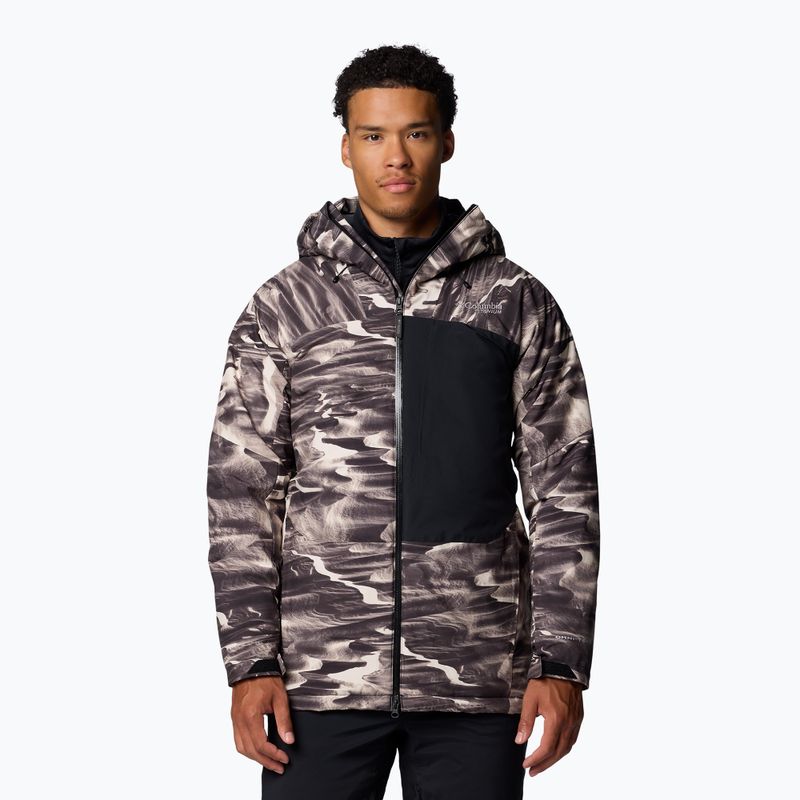 Pánská lyžařská bunda Columbia Winter District III Printed dark stone windblown print