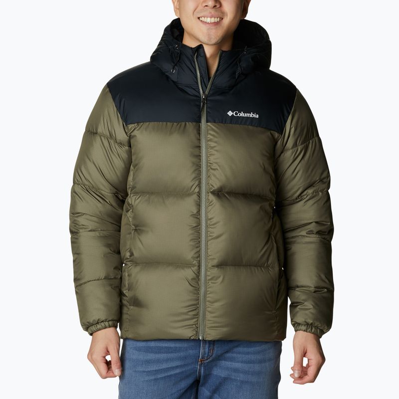 Pánská bunda Columbia Puffect II Hooded stone green/ black