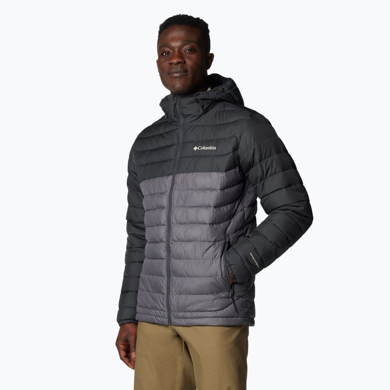 Pánská bunda Columbia Powder Lite II Hooded city grey/ shark 4