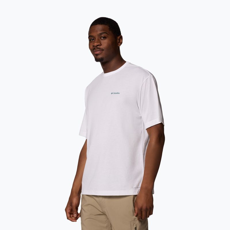 Pánské tričko Columbia Cedar Trail Back Graphic Tee white/trailguide icons 3