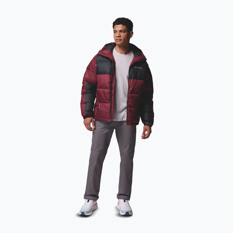 Pánská zateplená bunda Columbia Pike Lake II Hooded rich wine/black 2